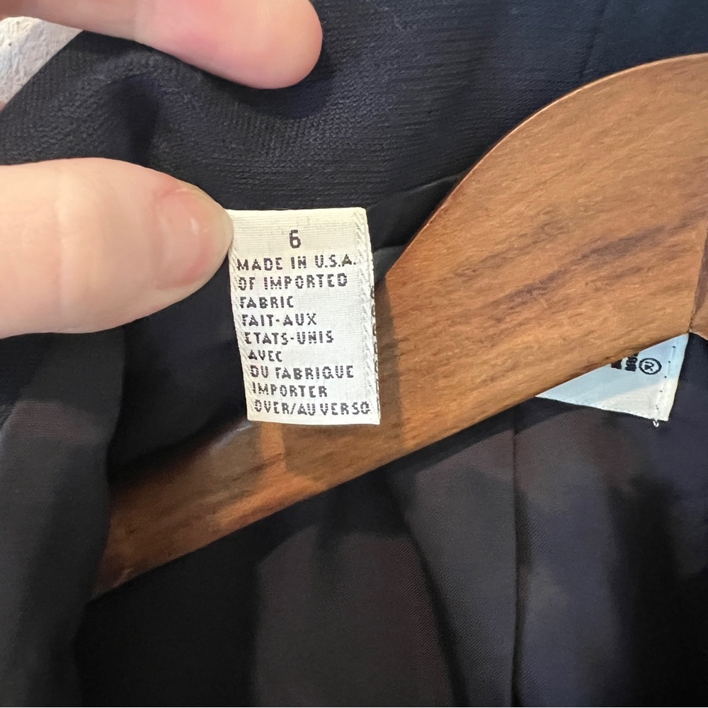 Vintage Anne Klein II Navy Wool Oversized Double Breasted Blazer Shoulder Pads - Picture 6 of 9